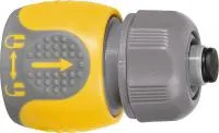Соединитель для шланга 1/2", аквастоп, двухкомпонентный , Palisad Luxe