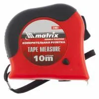 Рулетка Double fixation, 10 м, 25 мм, обрезиненный корпус, двойная плавная фиксация, Matrix