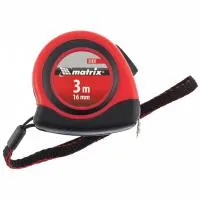 Рулетка Status autostop magnet, 3 м, 16 мм, двухкомпонентный корпус, зацеп с магнитом, Matrix