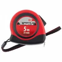 Рулетка Status autostop magnet, 5 м, 25 мм, двухкомпонентный корпус, зацеп с магнитом, Matrix