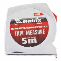 Рулетка Chrom, 5 мx13 мм, хромированный корпус, Matrix